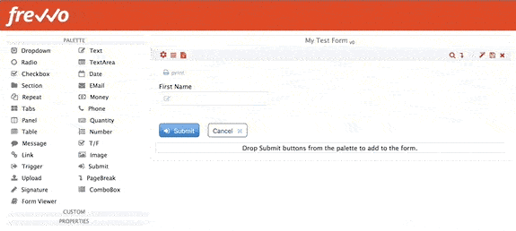 Drag and drop form builder