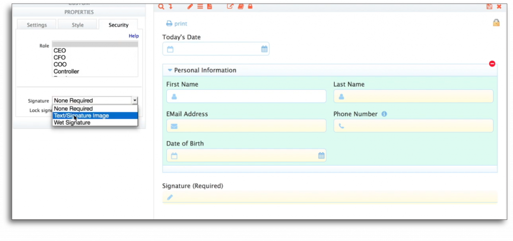 Add a Digital Signature to a Section of Your Form