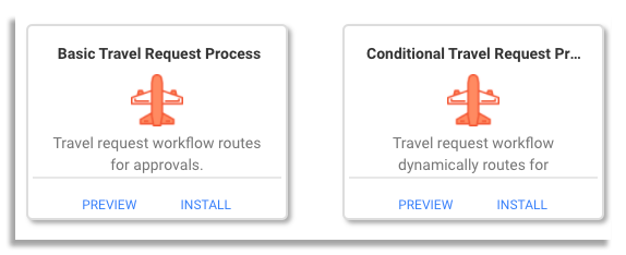 travel request workflow templates on frevvo