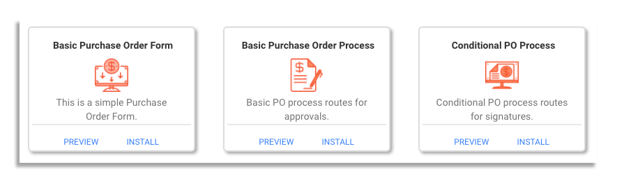 purchase order workflow templates on frevvo