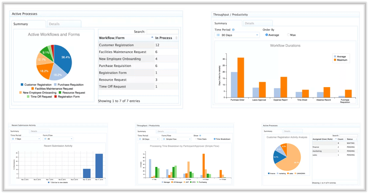 In-depth reports in frevvo