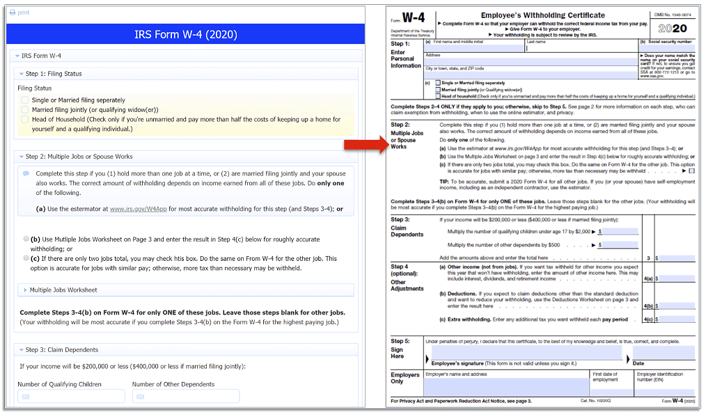 PDF mapping in frevvo's new hire onboarding software