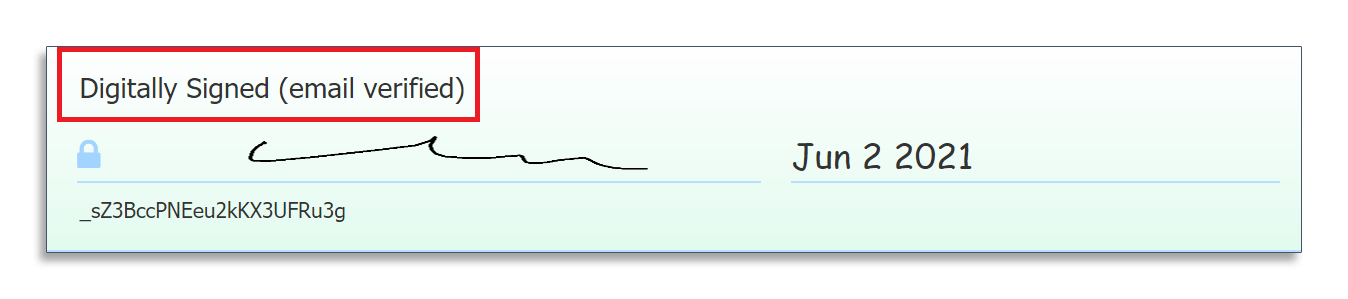 Digital signature with email verification