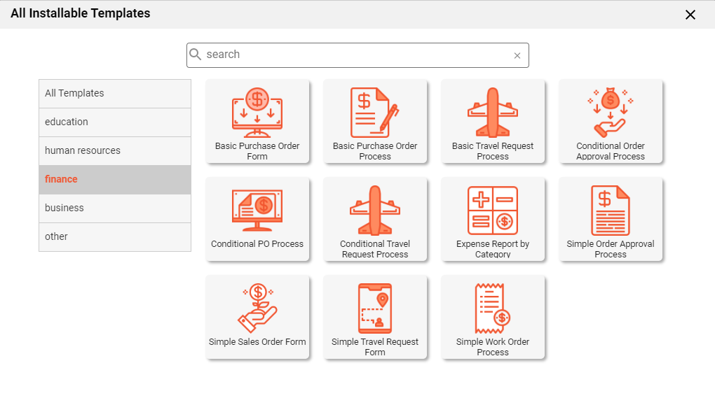 Select a Workflow Template to Begin