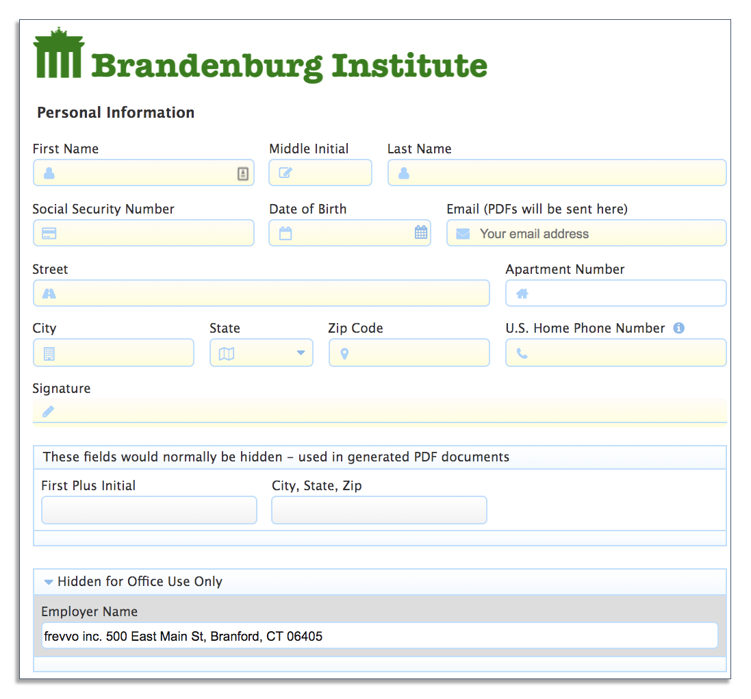 Employee information form