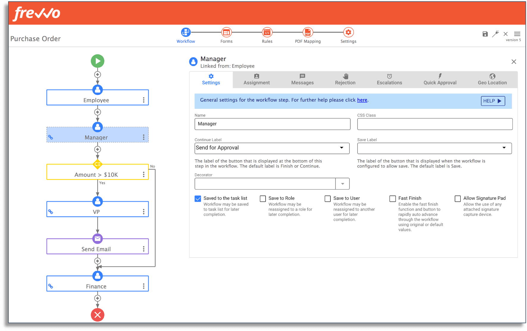 Creating an automated workflow in frevvo