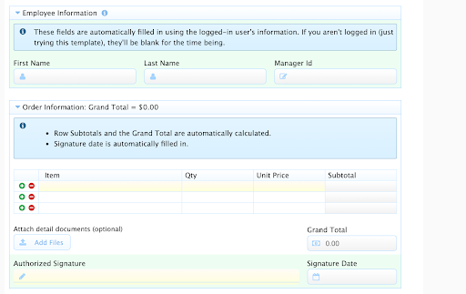 frevvo digital form for procurement