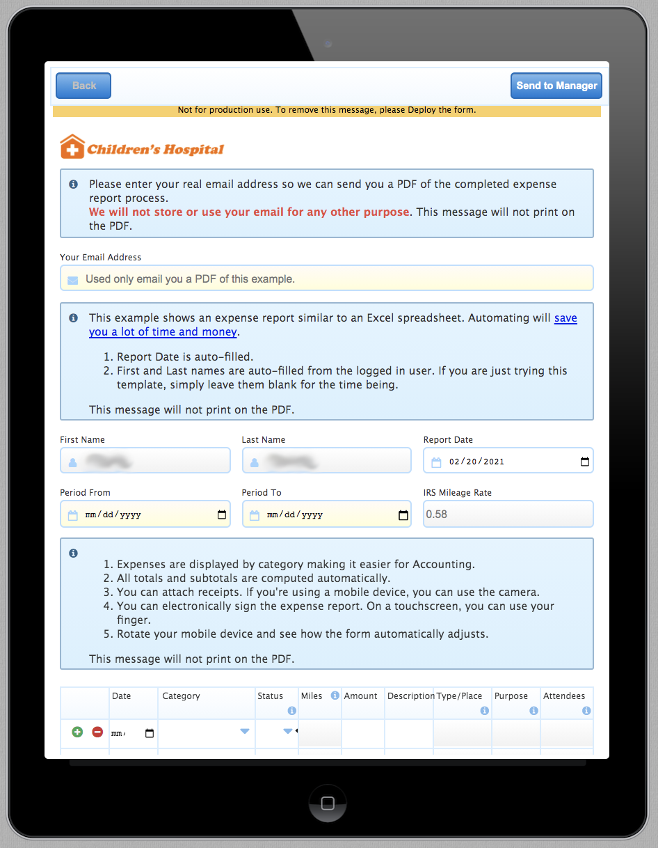 How mobile previews look in frevvo