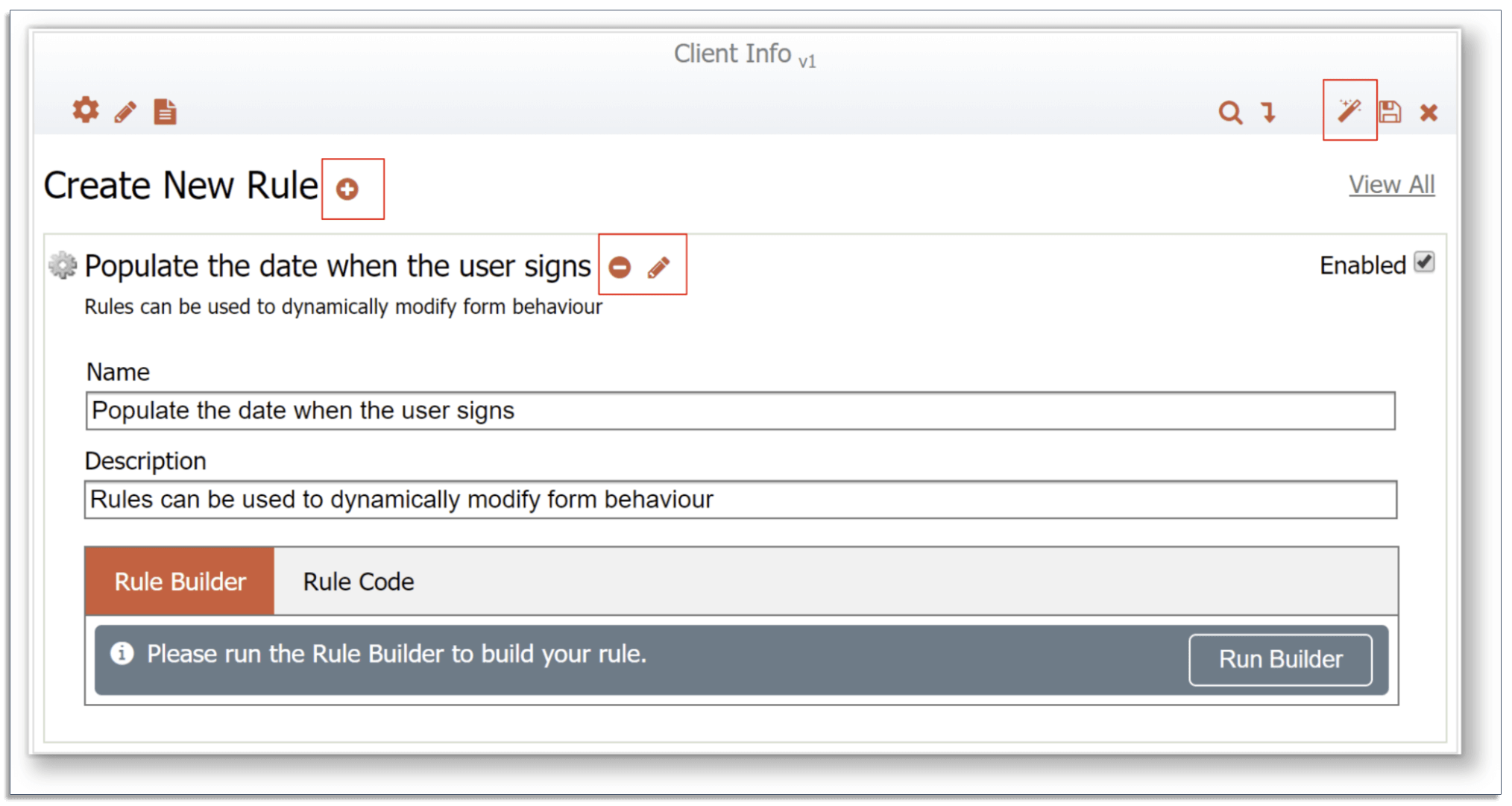 Populating user data with frevvo's Visual Rule Builder