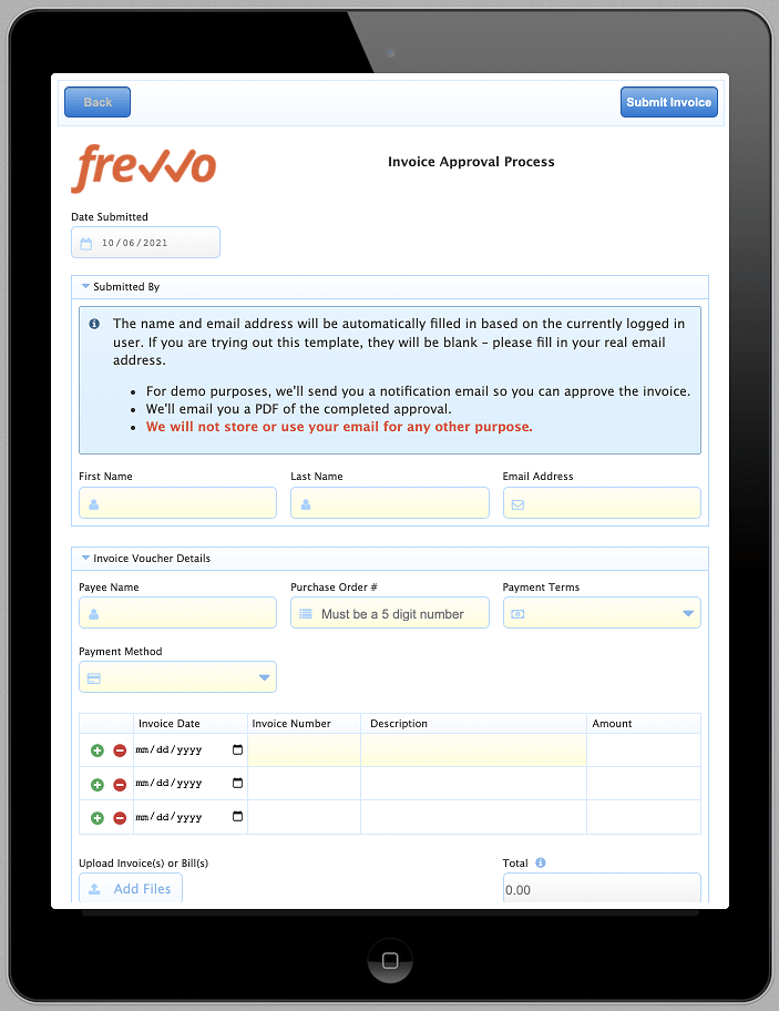 Mobile preview in frevvo