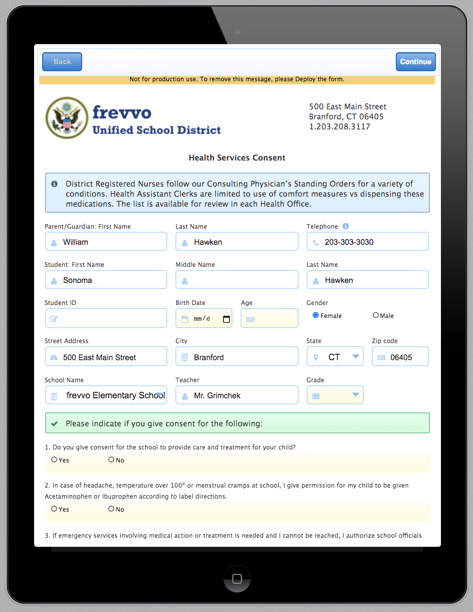 Mobile-friendly online forms