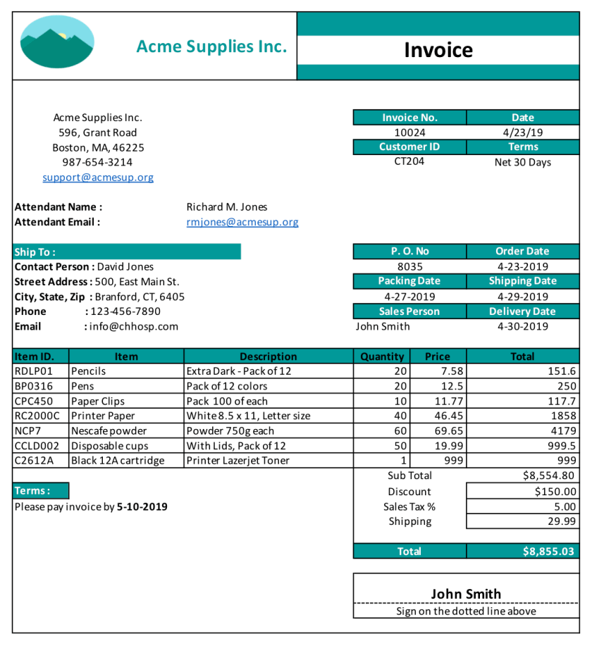 Sample Invoice