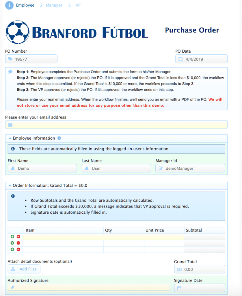 Conditional purchase order process